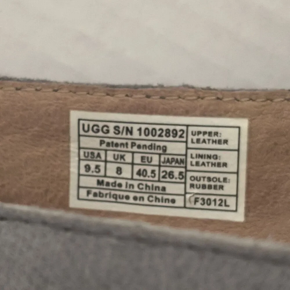 UGG 1002892 Marrah Gray Suede Leather espadrille kiltie Loafer Shoes Women's